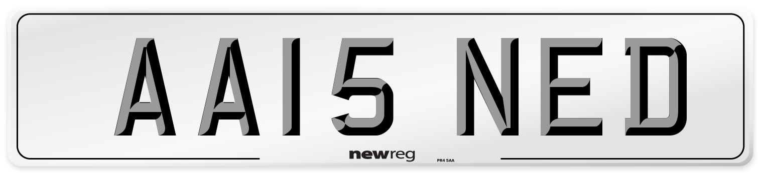 AA15 NED Number Plate from New Reg